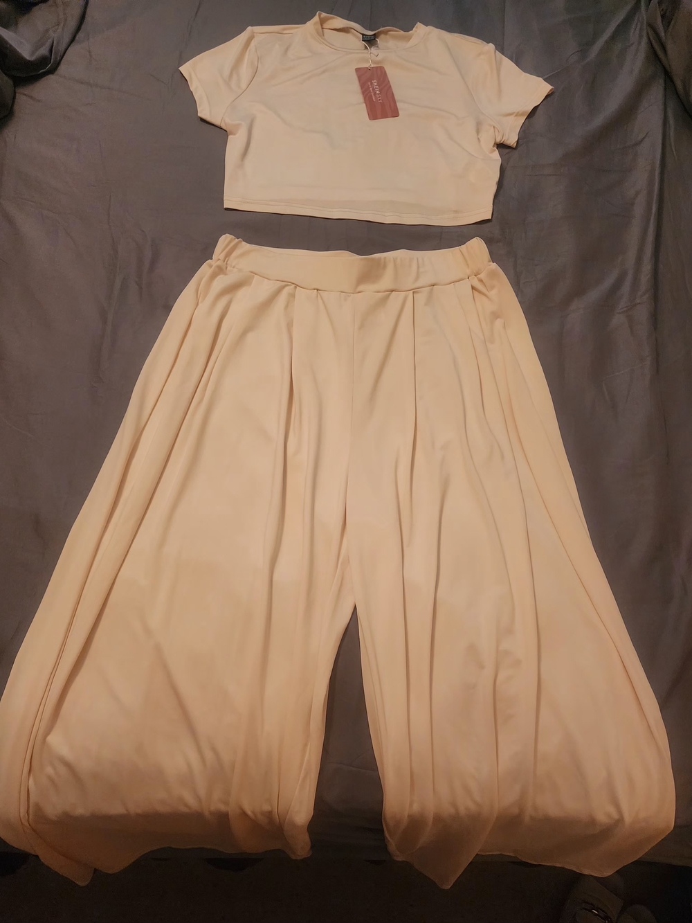 Women's Wide Pleated Palazzo Pants - Cream